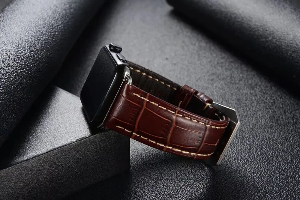 Ремешок iWatch в ретро стиле из натуральной кожи, сменный ремешок для Apple Watch, 44 мм, 42 мм, серия 3, 2, 1, спортивный ремешок iwatch 38 мм