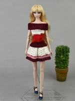 wine white knitted doll dress for barbie clothes woven outfits winter warm sweater 16 bjd dolls accessories kids diy toys gifts