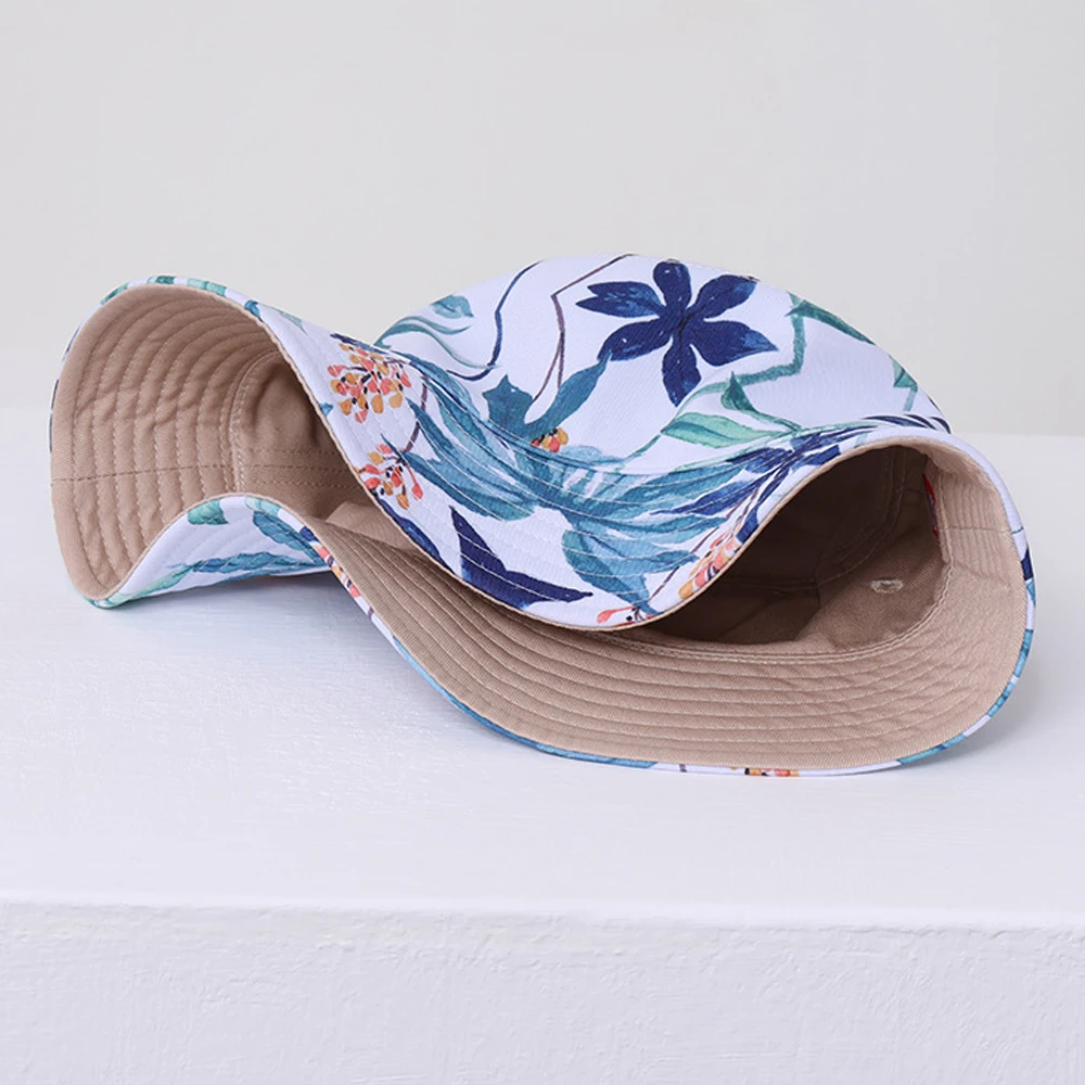 

Bucket Hat For Women Casual Outdoor Hats Lady's All-matching Floral Pattern Rendering Design Fisherman Hat