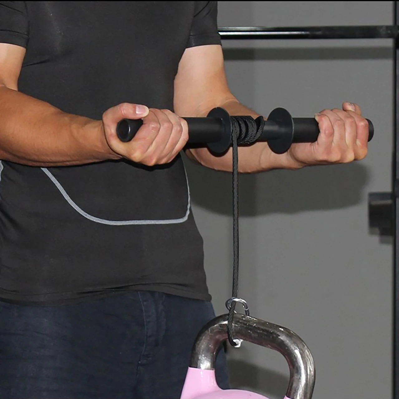 저렴한 팔뚝 트레이너 손목 손 그립 근력 훈련 보디 빌딩 체육관 피트니스 운동 로프 롤러 휴대용 장비