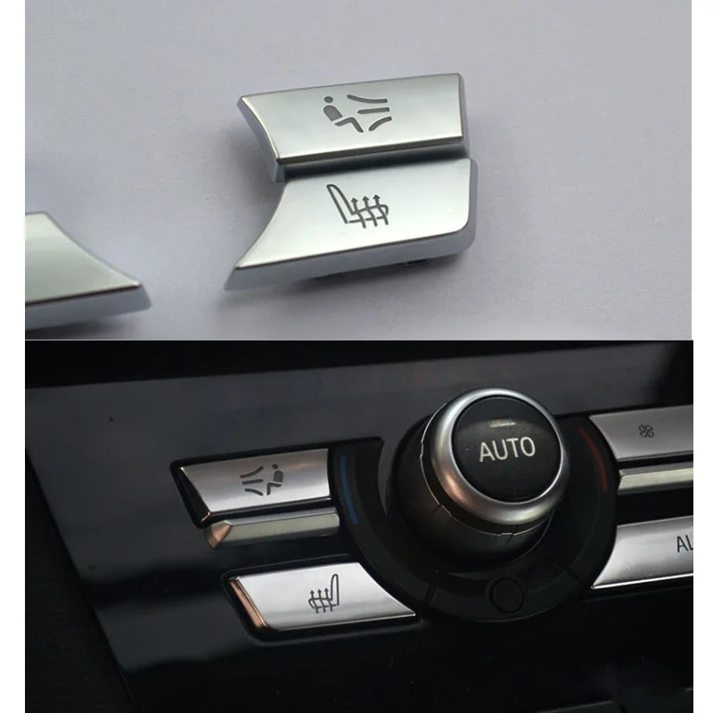 Хромированные кнопки для кондиционера из АБС пластика BMW F10 F11 F06 F01 E70 E71 F25 F26 X5 X6