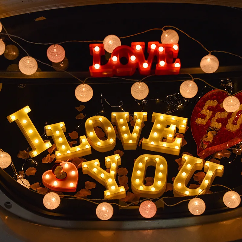 

3D LED Alphabet Lamp Baby Shower 26 Letter 0-9 Digital Marquee Sign Letter Light Christmas Wedding Party Decor LED Night Light