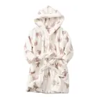 Халат детский фланелевый с капюшоном, мультяшный Кот, банный халат для маленьких девочек, одежда для сна, домашняя одежда для мальчиков