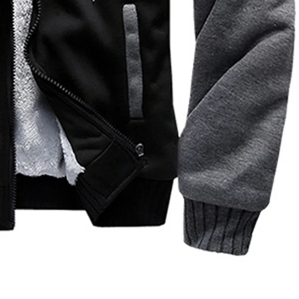 

New Men's Hoodie Parkas Winter Warm Woolen Jacket Outwear Zipper Jacket M-5XL chaqueta de los hombres