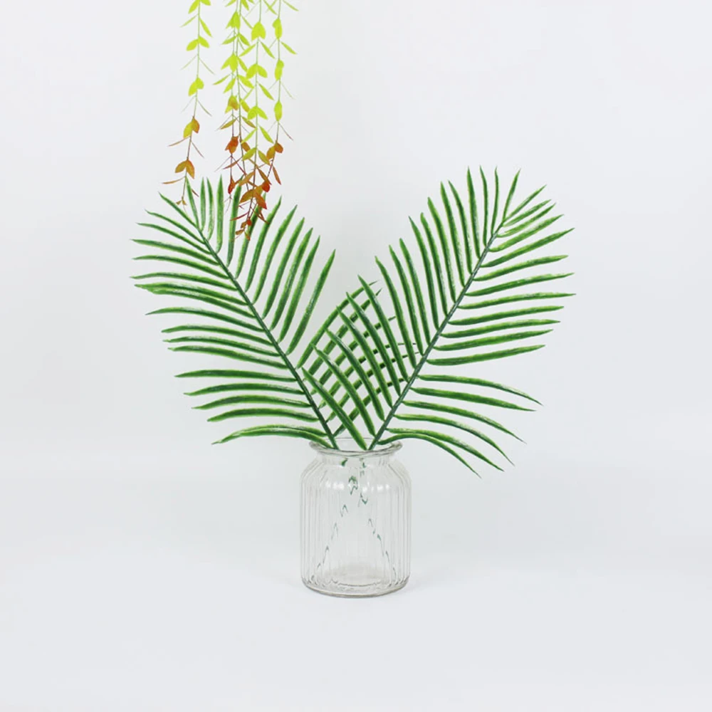 12 шт Искусственные Пальмовые Листья 50 см зеленый пластик искусственный