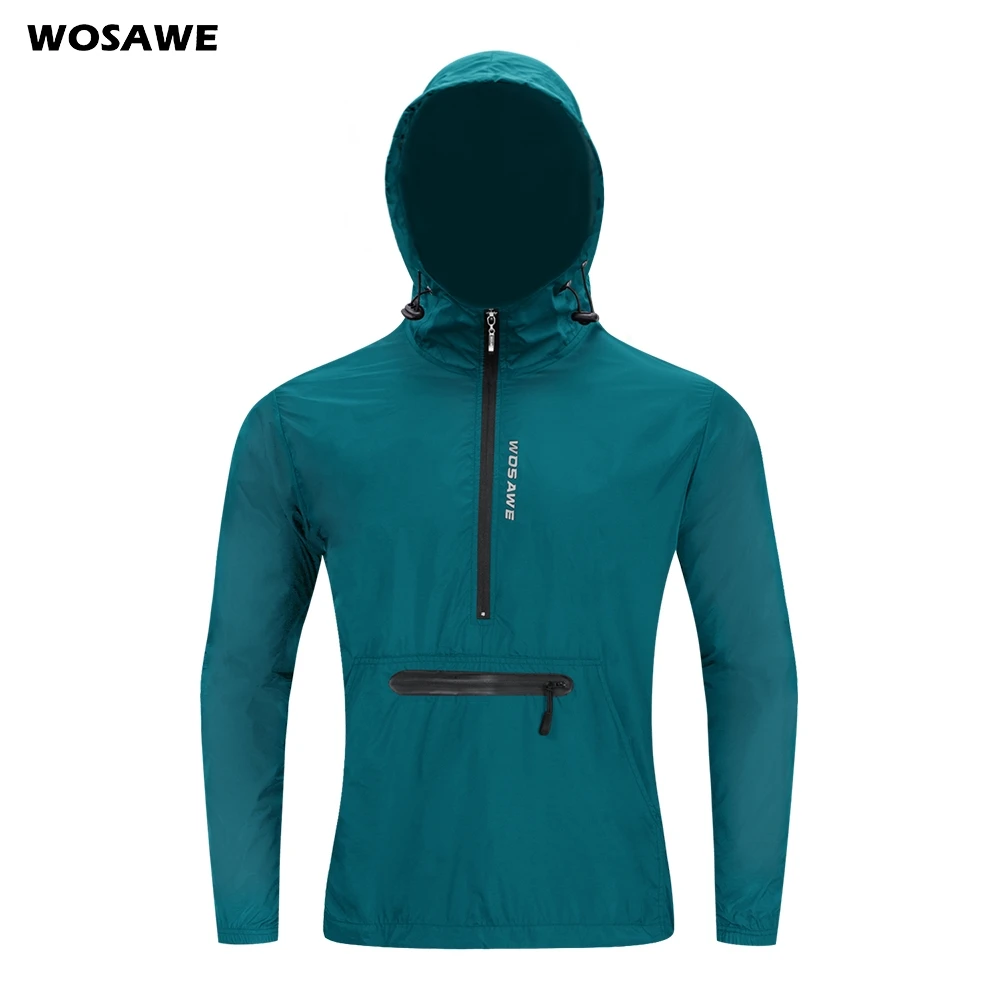 

WOSAWE Windproof Cycling Jackets Hooded Men Riding Waterproof Cycle Clothing Bike Long Sleeve Jerseys Reflective Vest Wind Coat