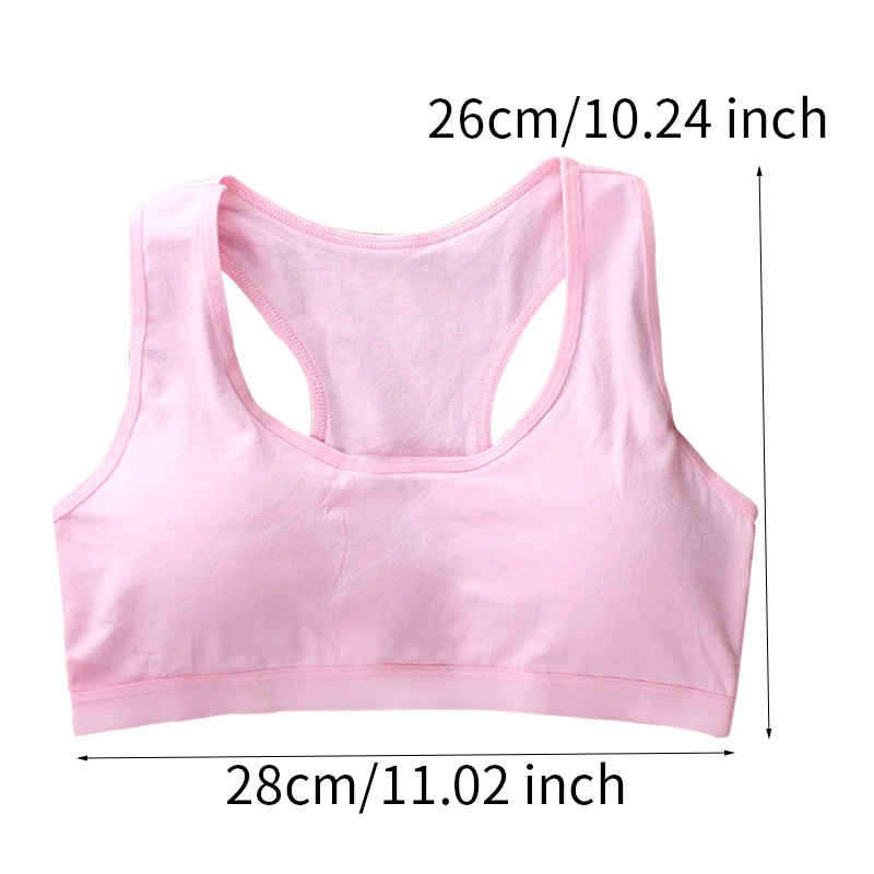 

Cotton Kids Bras Girls Training Bra Teenage Sport Bras Breathable Puberty Underwear Kids Full Cup Bra Vest Tube Tops for 8-16T