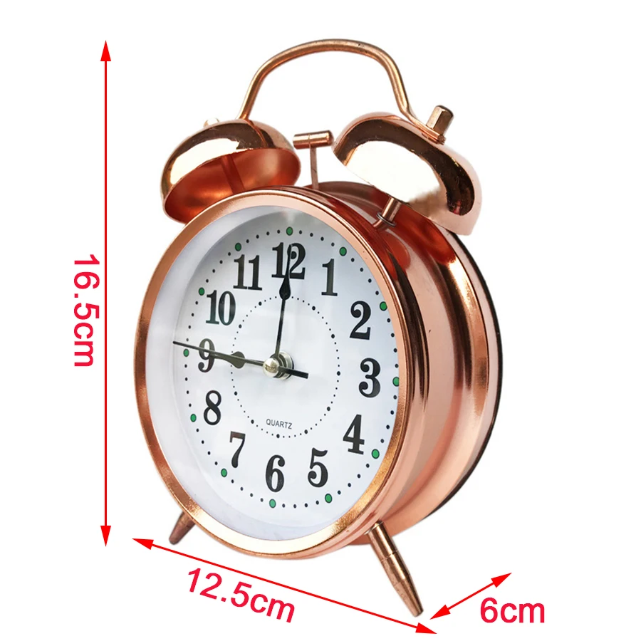 Часы-Будильник металлические в винтажном стиле | Дом и сад