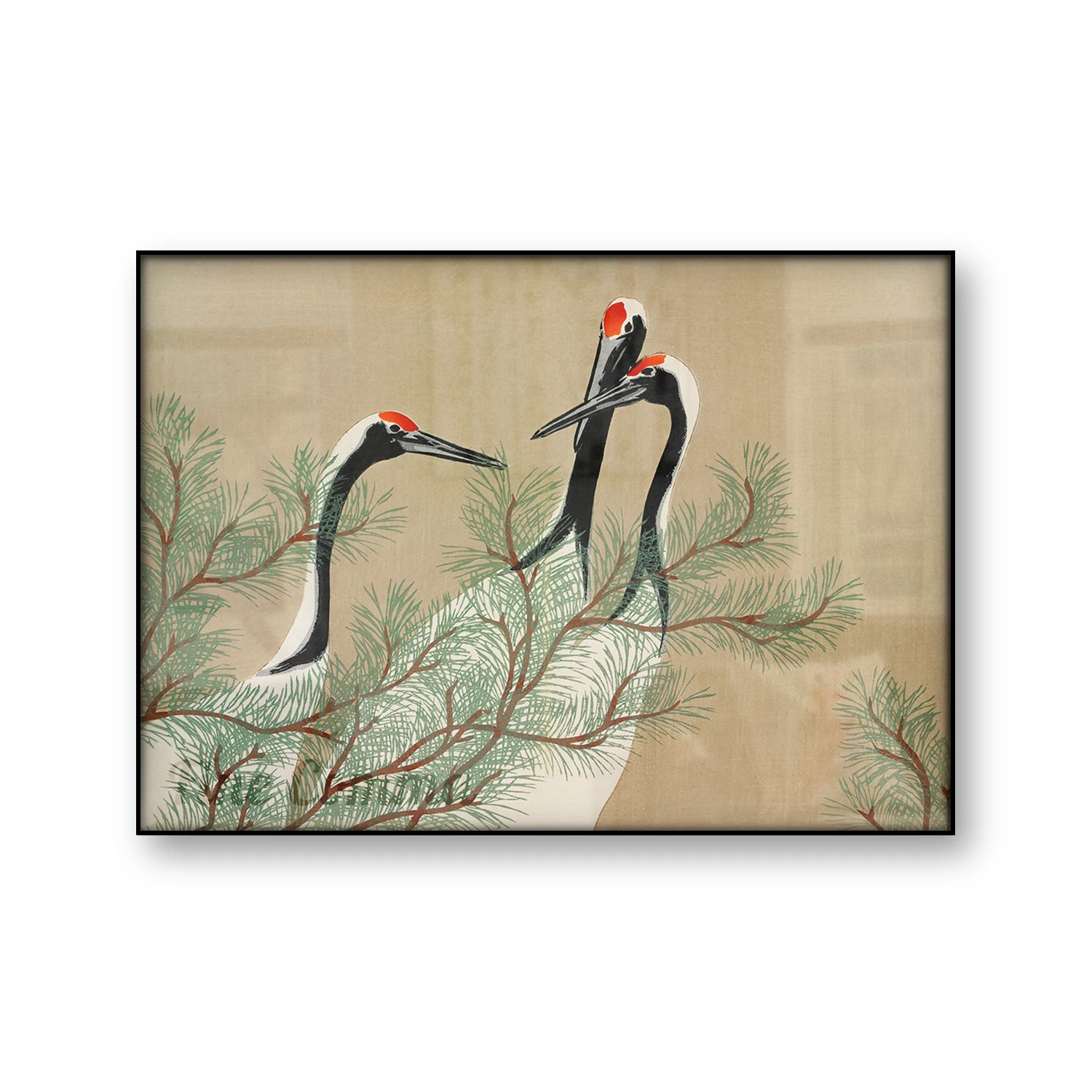 Японский художественный плакат краны из момомойогсша цветы сто поколений Kamisaka Sekka холст печать стены Искусство домашний декор