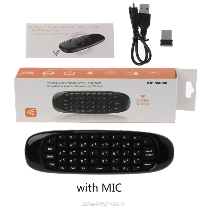 C120 Fly Air мышь с голосовым поиском Mic 2 4G мини беспроводная клавиатура для ПК ТВ Au18 20