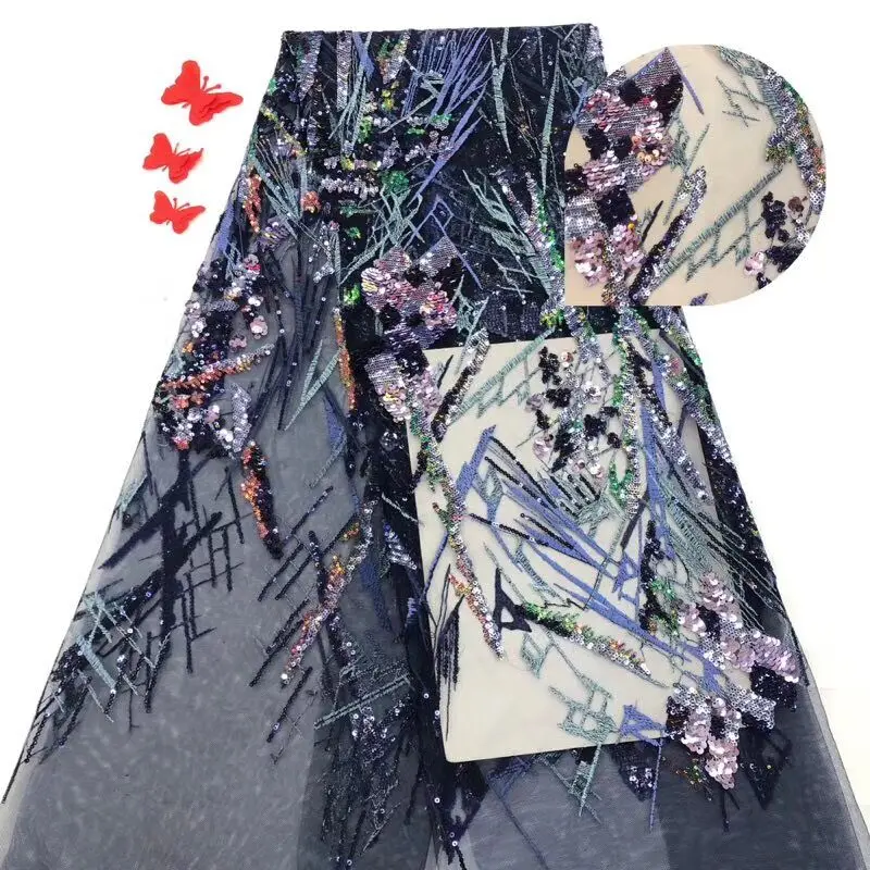 nigerian lace fabric classic french net with sequins top sale tulle SYJ-9951 | Дом и сад