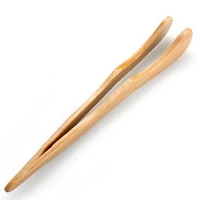 japanese style natural wooden food tongs tea leaves clip heat proof toast bread cake tongs kitchen utensils accessories