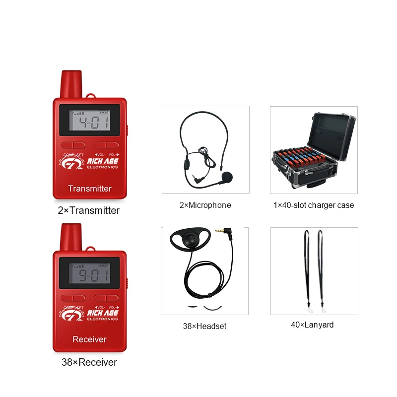 Двухсторонний беспроводной гид система синхронного перевода для 1 главного