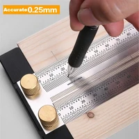 180 400mm high precision scale ruler t type hole ruler stainless woodworking scribing mark line gauge carpenter measuring tool