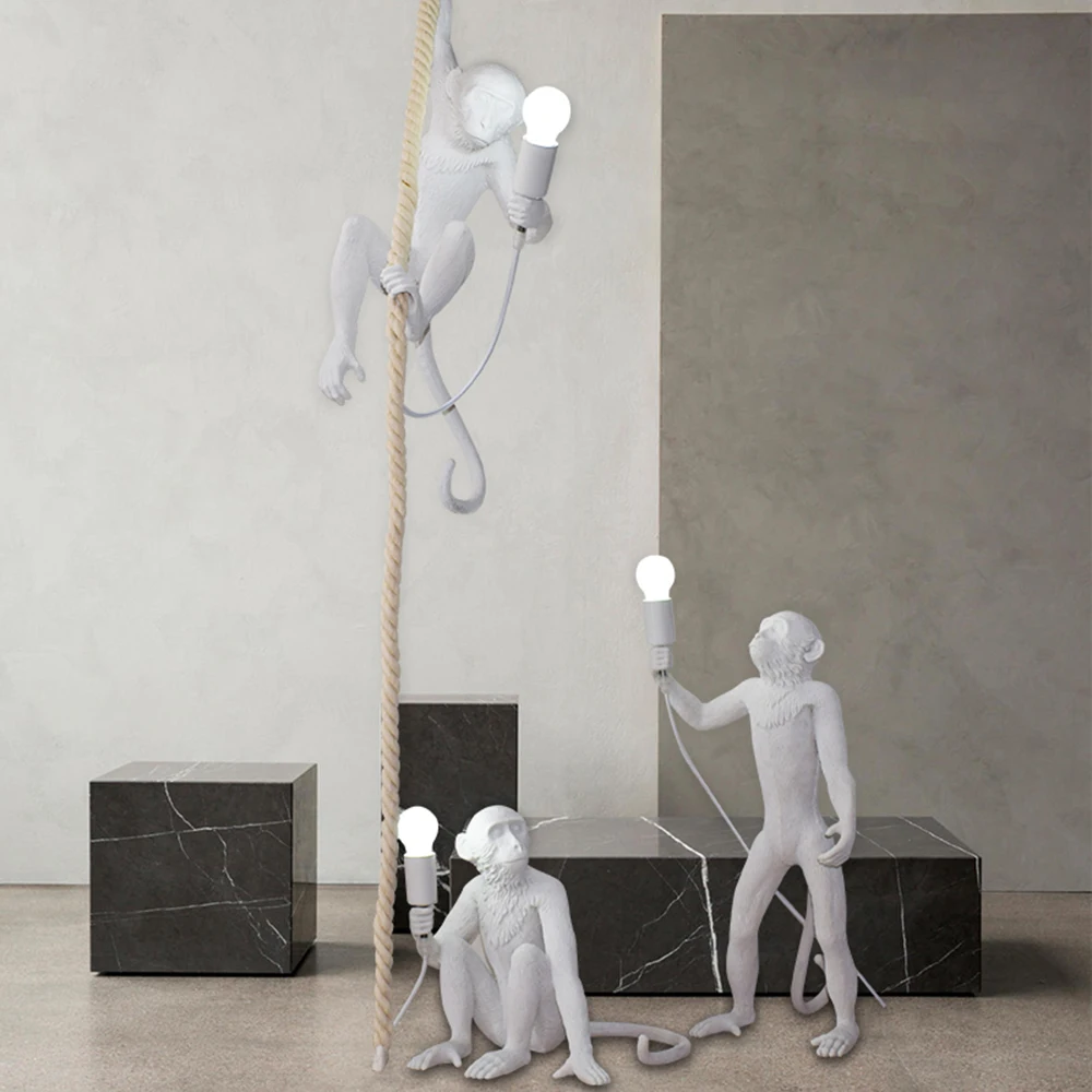 

Modern Resin Monkey Led Table Lamp, Industrial Style Decorative Lamp, Study Room Animal Desk Lamp, Hotel Bedroom Indoor Lighting