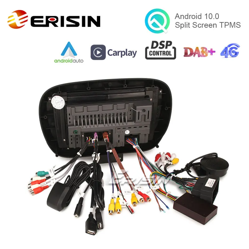 Erisin ES8750F 9 &quotOcta-Core Android 10 0 автомобильная стереосистема для Fiat 500X 2014 Apple CarPlay Авто DSP