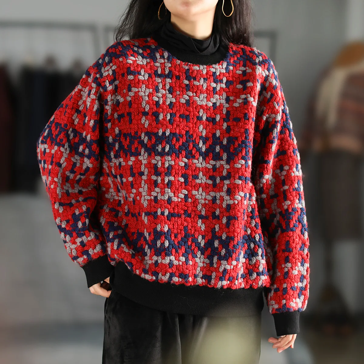 

Свитер женский шерстяной, зимний, теплый