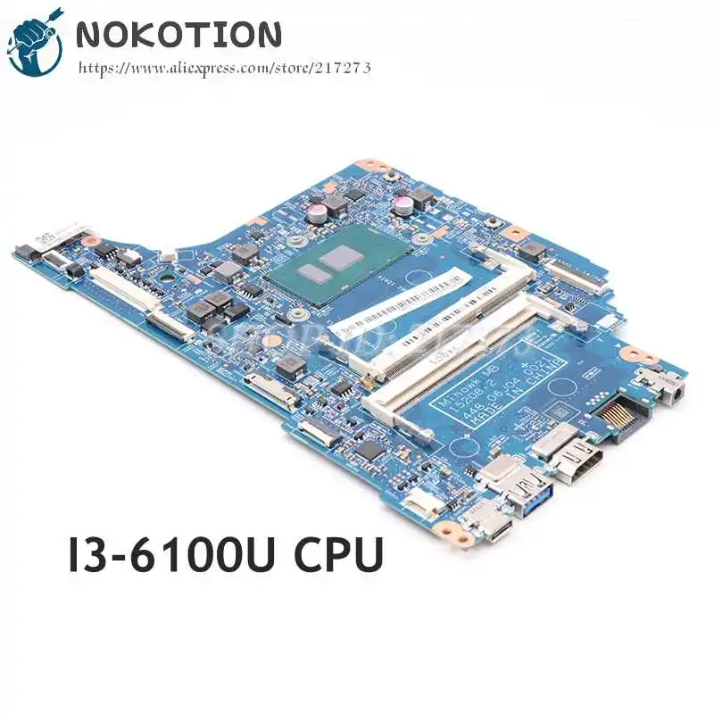 

NOKOTION для Acer Aspire V3-372 V3-372T материнская плата для ноутбука I3-6100U CPU 15208-2 448.06J04.0021 NBG7C11002