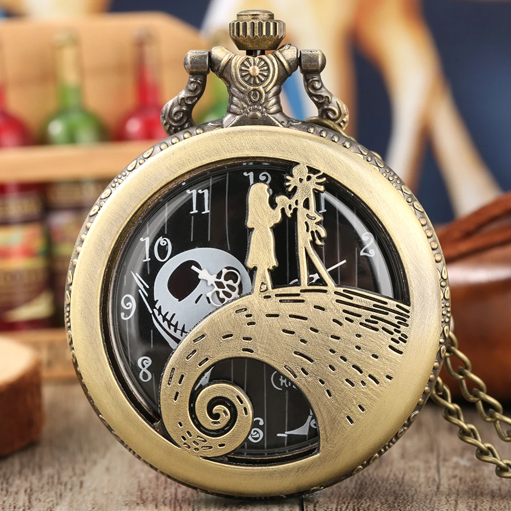 Exquisite Design Vintage Quartz Pocket Watch Fashion Necklace Pendant Chain with Gift Box Best Gifts Sets for Women Men
