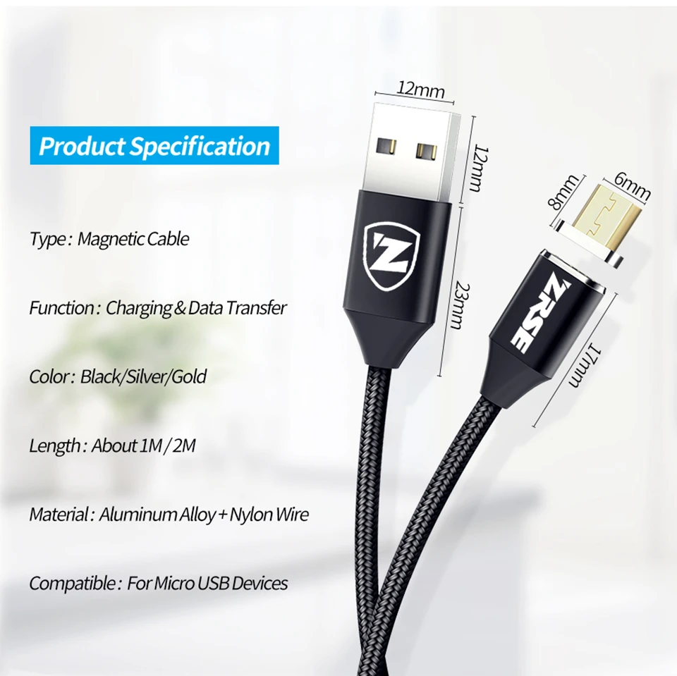 Магнитный кабель, нейлоновый Плетеный Micro USB Magnectic кабель для зарядки данных Магнитный кабель для быстрой зарядки для Xiaomi, samsung, Android