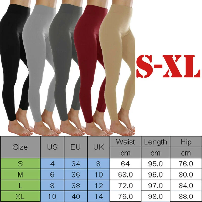 

Women Autumn Winter High Waist Stretch Leggings Fitness Running Sports Trousers Soild Color Active Pants Black White Wine Red