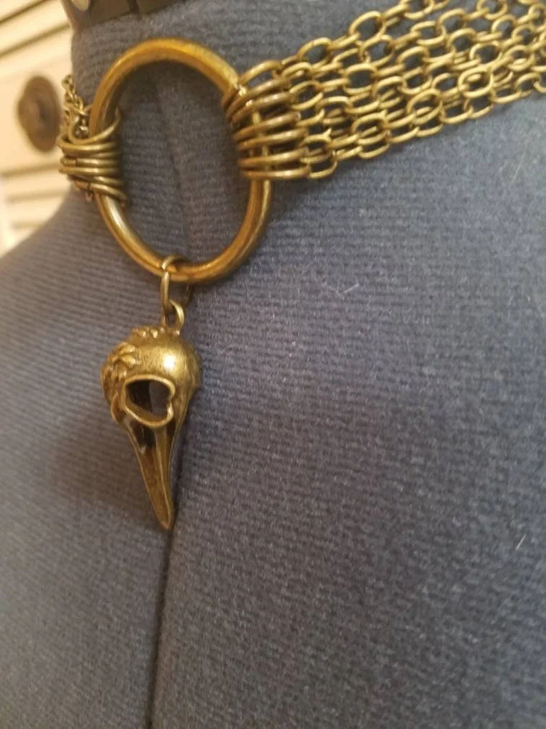 Стимпанк кулон с вороном ожерелье/Череп птицы чокер ожерелье/унисекс мужское