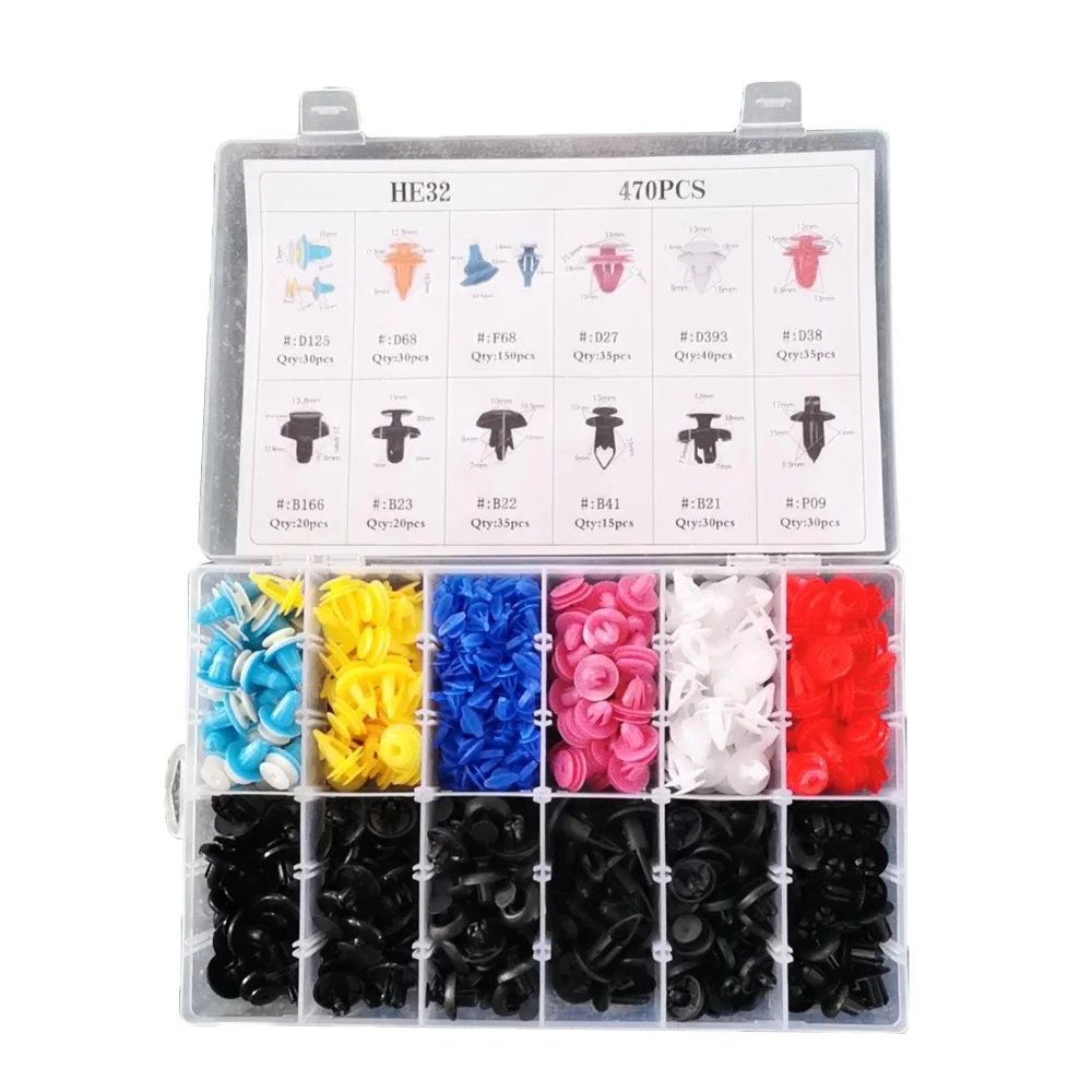 470 шт. автомобильный Фиксатор с зажимом и заклепками комплект лидер продаж