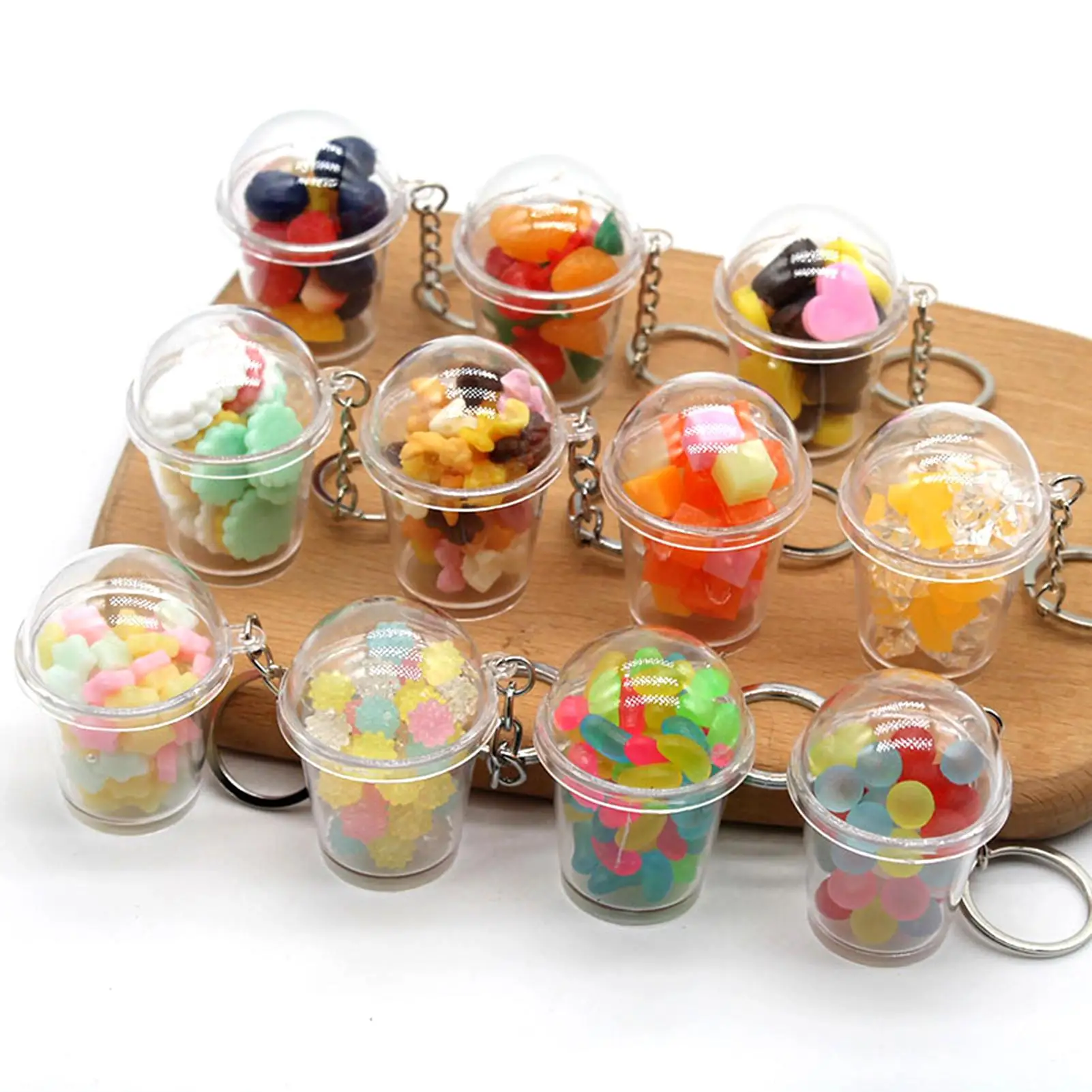 

Simulation Snacks Popcorn Candy Cup Keychain Student Couple Bag Decor Pendant