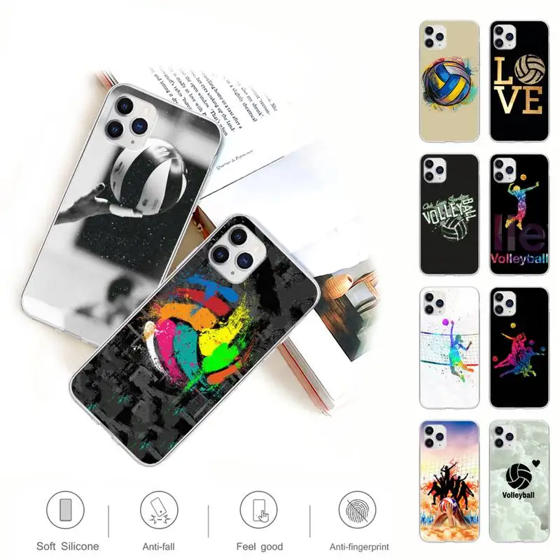 

Hot Volleyball Sprot Transparent Mobile Phone Cover For IPhone 12 11 Pro Max Xs X Xr 7 8 6 6s Plus 5 5s Se 2020 Clear Case