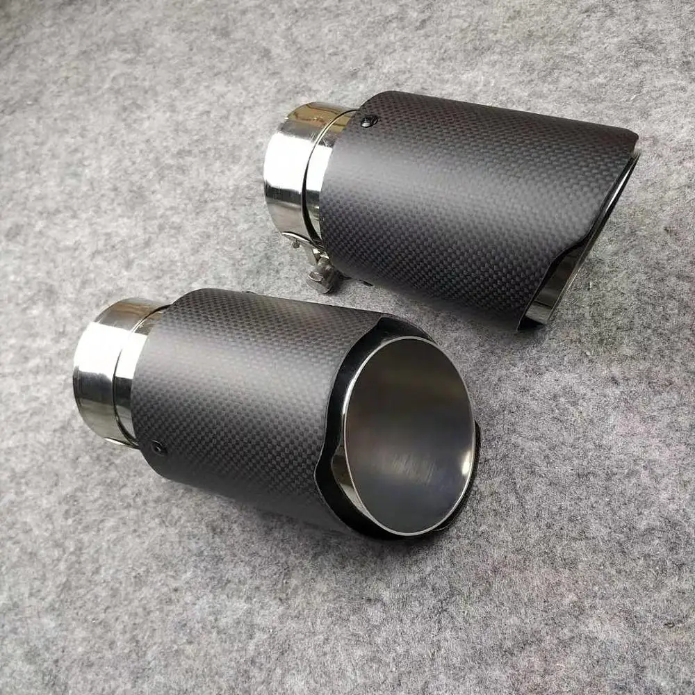 Наконечник Выхлопной Трубы из углеродного волокна матовый черный один шт.