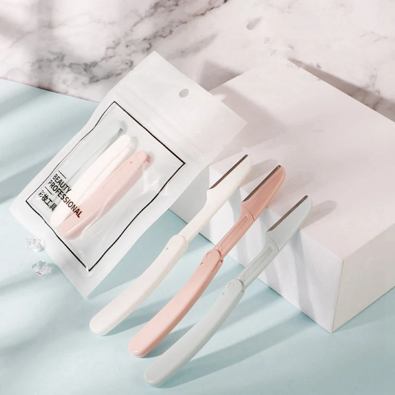 3 шт./компл. складная бритва для бровей женщин многоцелевой триммер бритвы лица из