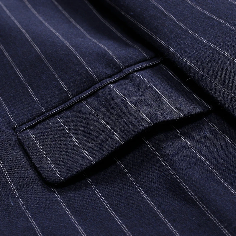 

Black Striped Men Blazer Fashion Double Breasted Mens Suit Jacket Coats Casual Business Tuexdo Costume Homme Casaco Masculino