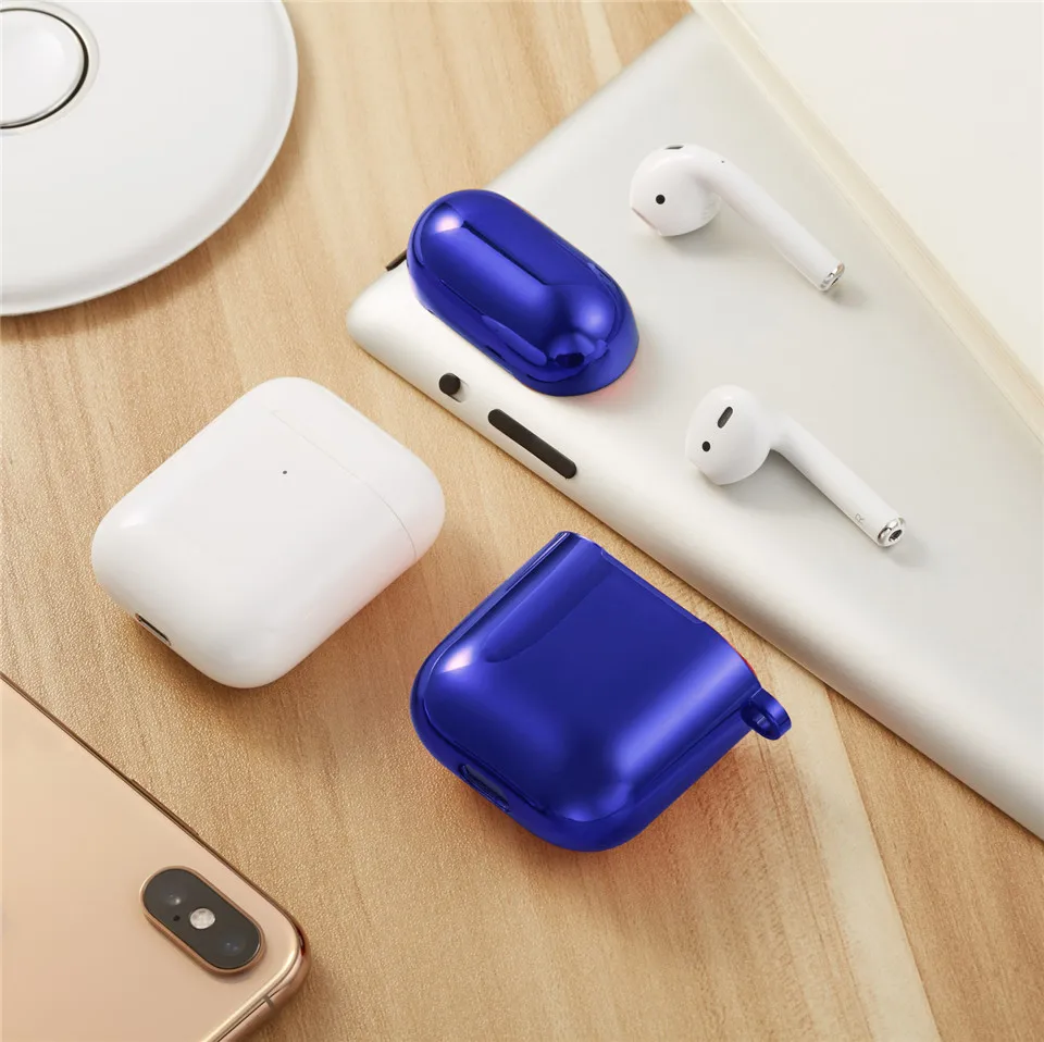 Гальванический защитный чехол для Airpods Жесткий Корпус для наушников оболочка для Apple Airpods 1 2 гальванический защитный чехол