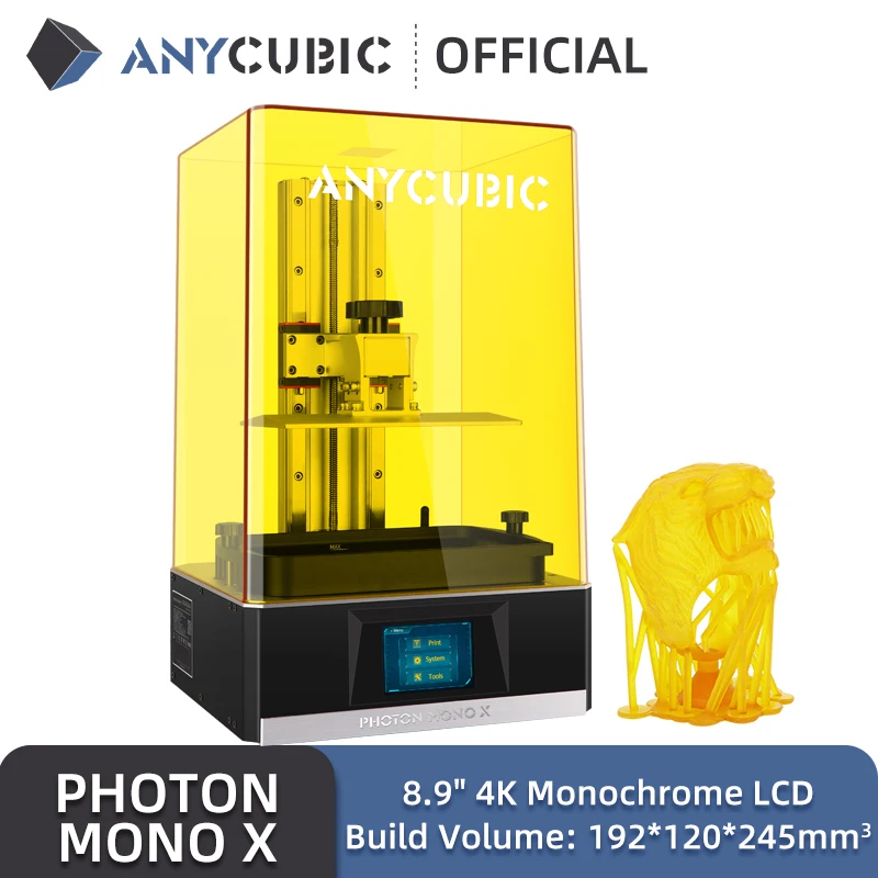 

New ANYCUBIC Photon Mono X 3D Printer 8.9 inch 4K Monochrome LCD UV Resin Printers 3D Printing High Speed APP Control SLA 3D