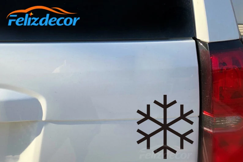Простые рождественские наклейки в виде снежинки для автомобиля напоминания о