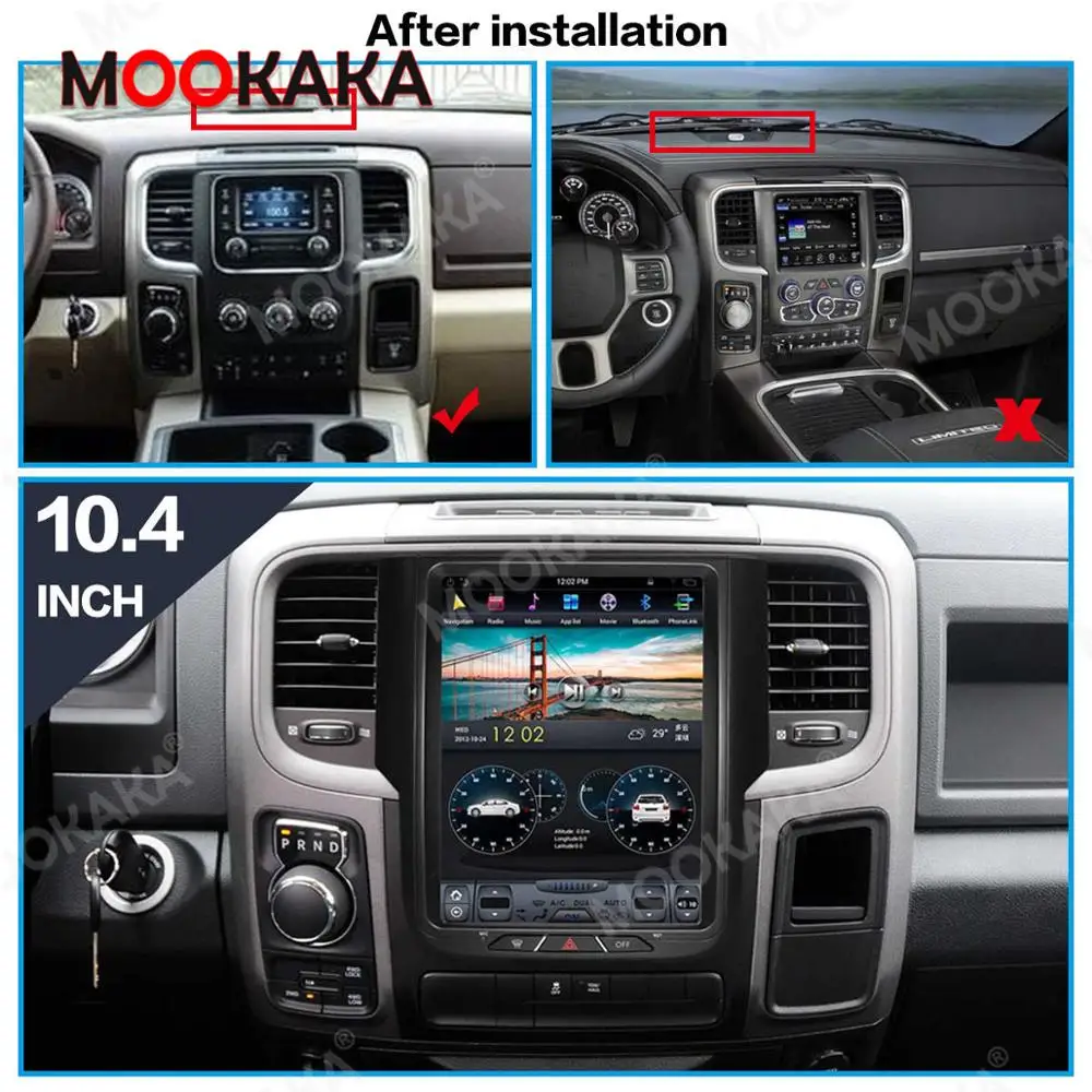 

Android 9.0 Tesla Style Car No DVD Player GPS Navigation For Dodge RAM 2014-2018 Radio Tape Recorder Head Unit Multimedia Player