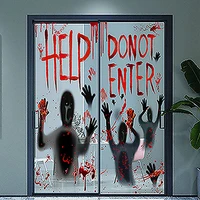 Большие съемные наклейки на Хэллоуин, руки крови, украшения на Хэллоуин для дом, ванная, туалет, хоррор наклейки на окна стены