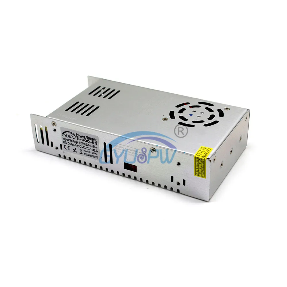 Одиночный выходной импульсный источник питания постоянного тока 60 в 10 А 600 Вт
