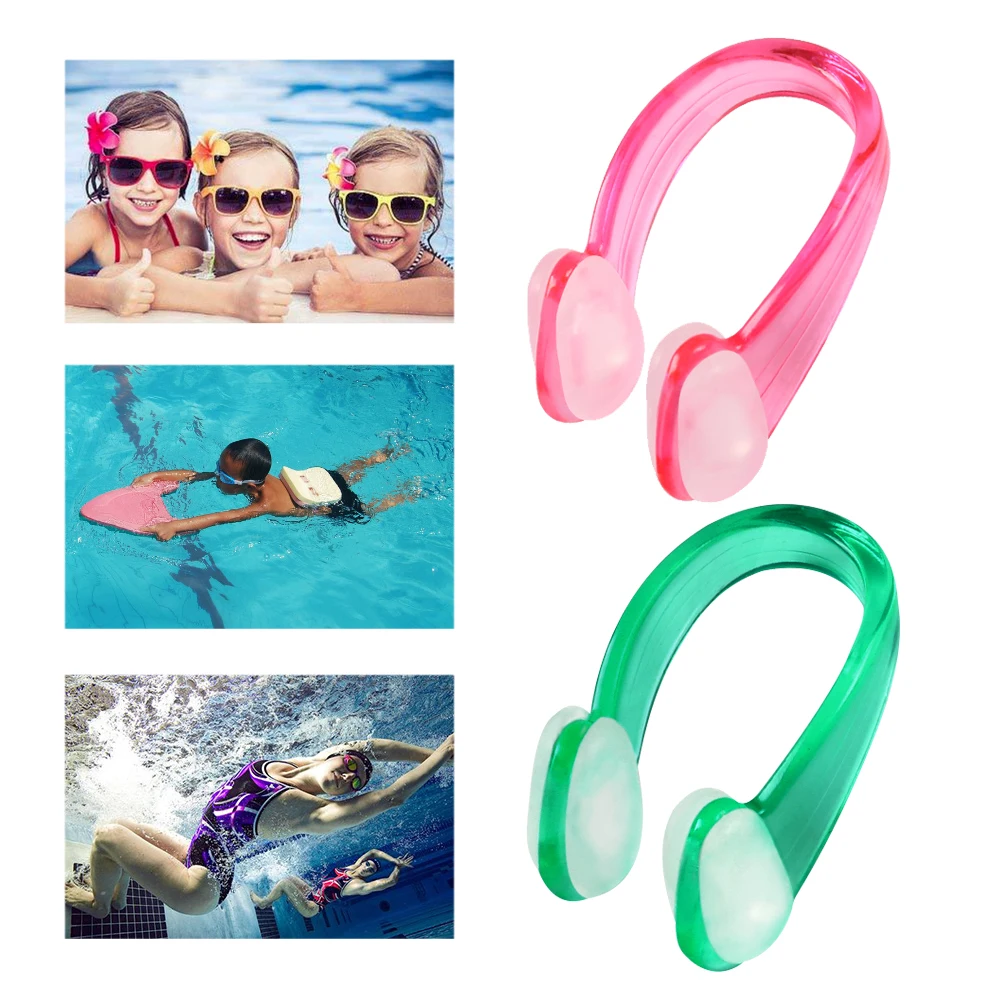 

1 PCS Swimming Soft Silicone Nose Clip Ear Plugs Set Swimmer Unisex Nose Clip Earbuds Set Small Size Waterproof For Kids Adults