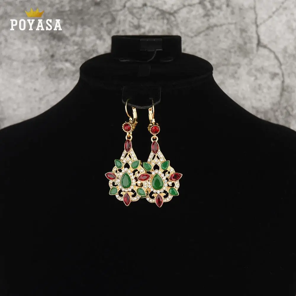 Роскошный свадебный комплект ювелирных изделий красочное ожерелье с