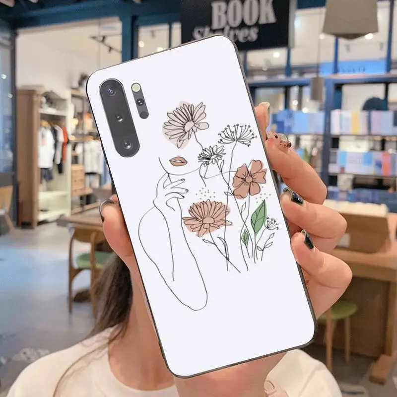 

abstract fashion vintage girl minimalist art Phone Case For Samsung Galaxy Note20 ultra 7 8 9 10 Plus lite J7 J8 Plus M21 M30S