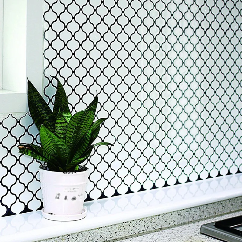 3D самоклеящаяся мозаичная настенная плитка наклейка белая арабика стильная