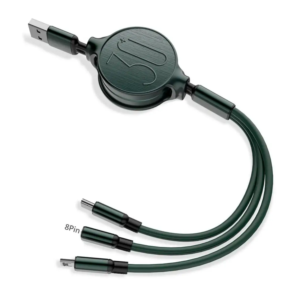3 в 1 Выдвижной Кабель с разъемом Micro USB Type-C 3A Быстрый зарядный кабель для передачи