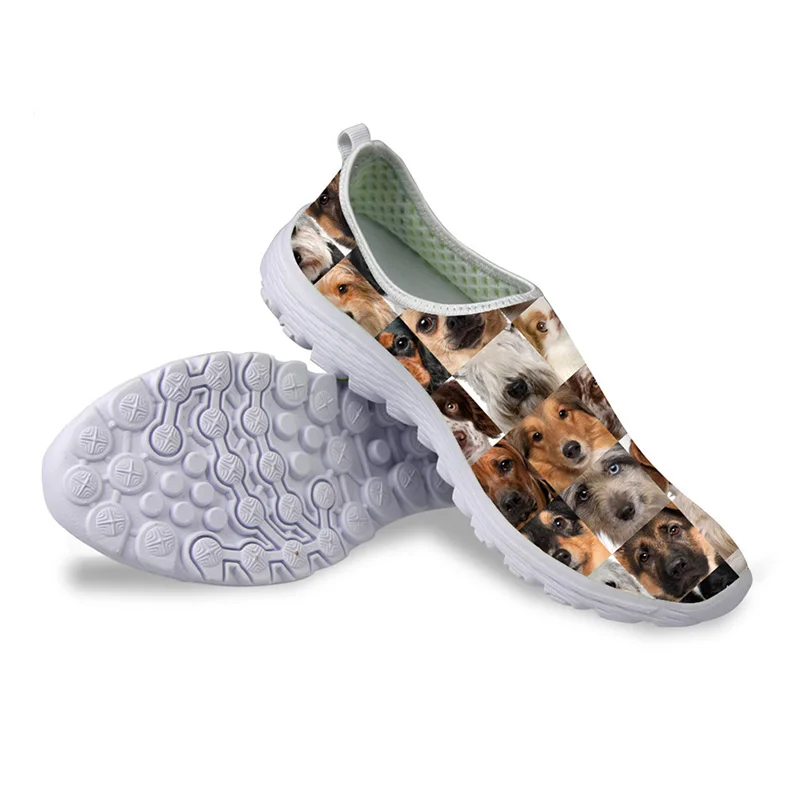 Женские сетчатые кроссовки HYCOOL удобная Пляжная обувь на платформе с 3D принтом