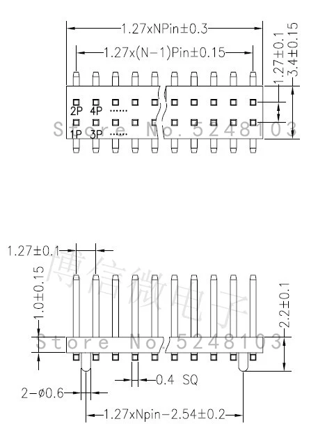 10 шт. SMT 1,27 мм 1,27 двойная линия мужской аварийное отсоединение PCB плата Контакты Разъем заголовки выносной 2*3/4/5/6/7/8/10/12/15/20/40p