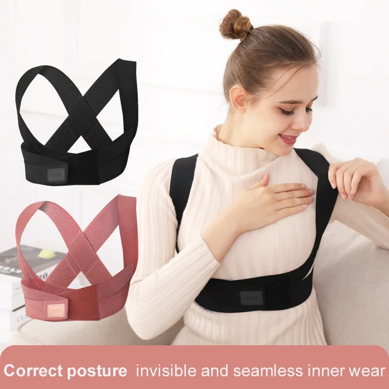

2021 Pink Back Support Belt Posture Corrector Shoulder Strap for Straight Back Lumbar Belt Man With Back Corrector Corset Unisex