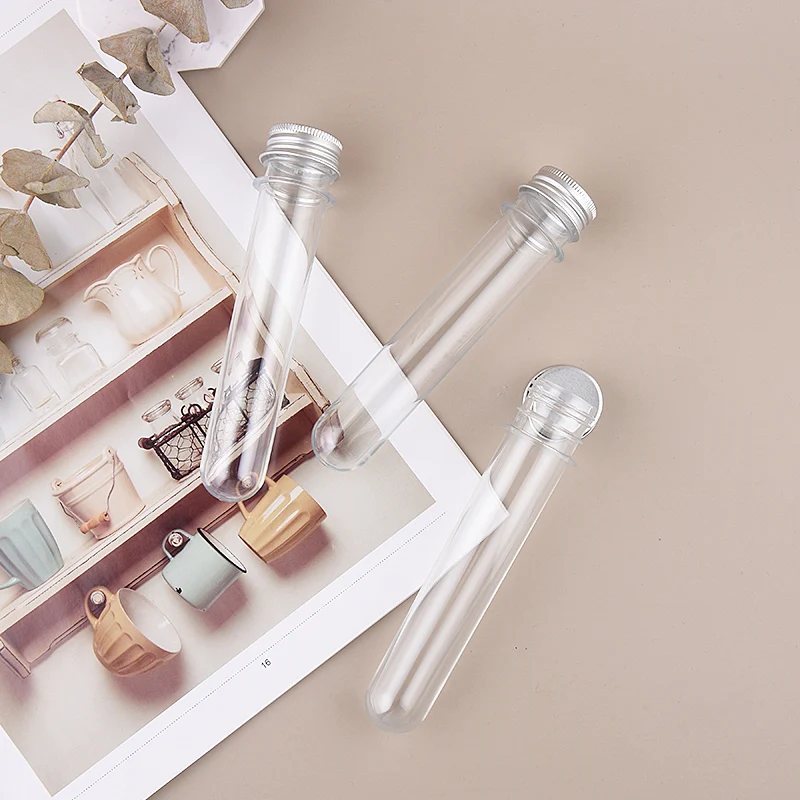 Прозрачная маска для соли пластиковая трубка с алюминиевой крышкой пустая