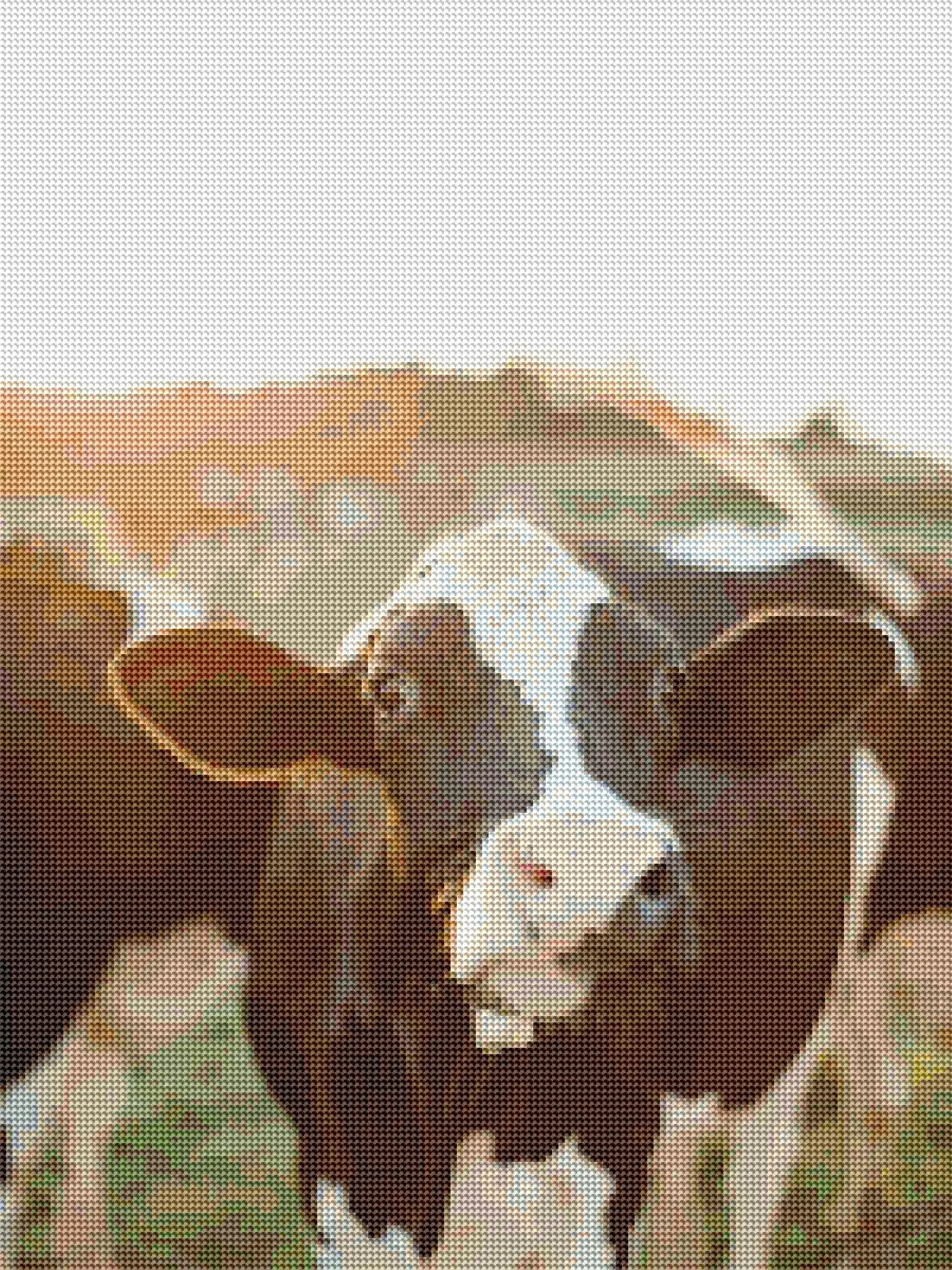 Cow DIY Full Round diamond paint Cartoon Diamond Embroidery Picture Wall Hanging Painting | Cross Stitch