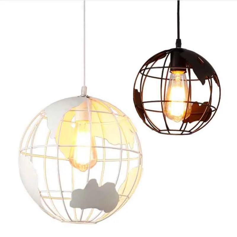 Кунг земной шар светодиодный подвесной светильник современный искусство Кафе