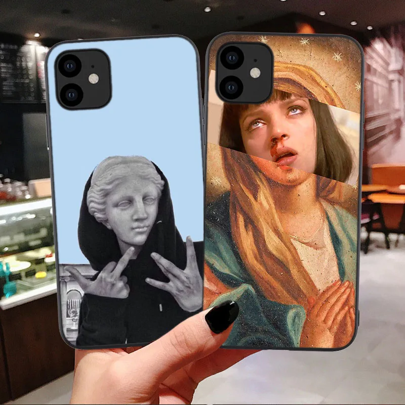 Забавный альтернативный чехол со статуей Venus Mona Lisa для iPhone 11 Pro Max 2019 XS XR MAX 6 6S 7 8 Plus 5